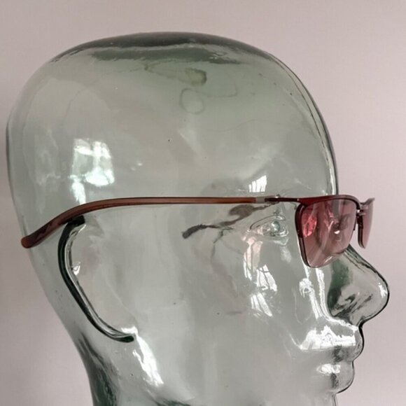 Vintage Y2K Alexander McQueen Pink Rectangular Sunglasses - SMALL, made in Japan - Picture 6 of 11